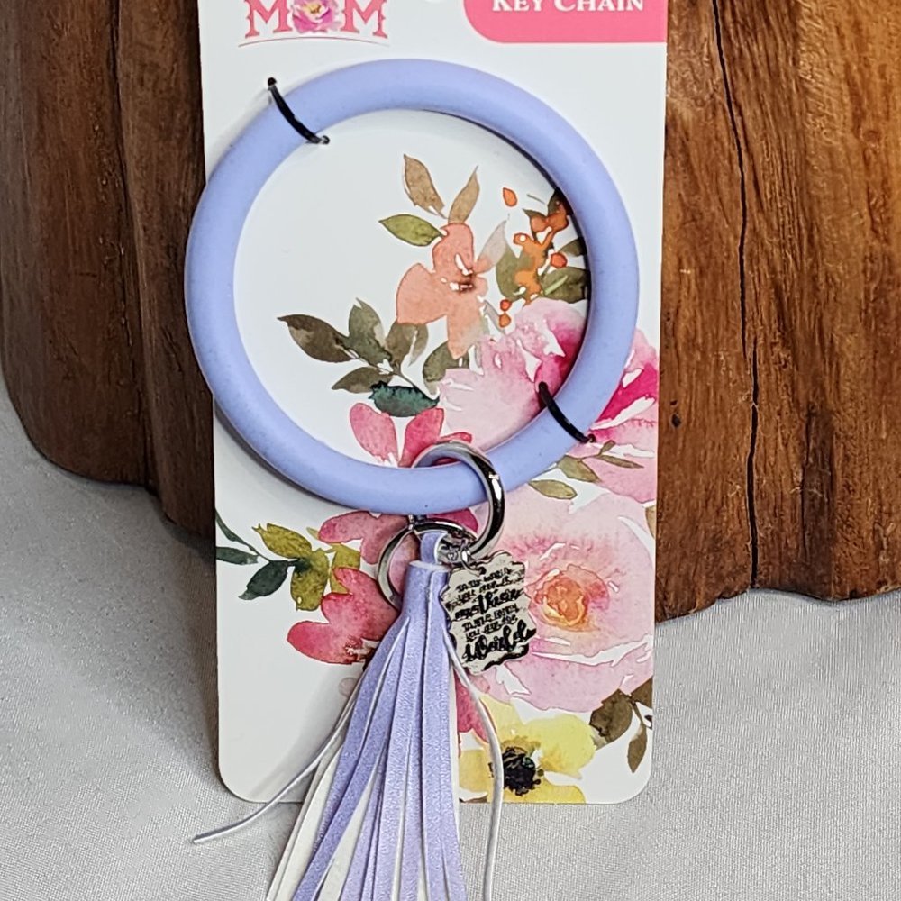 Celebrate Mom 100% Silicon Keychain Purple To the World You are a Mother